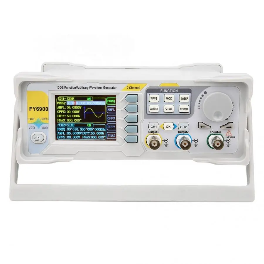 Gerador de Sinal de Forma de O - Dual Channel Arbitrary Waveform Function Generator 60Mhz avaliação e preço
