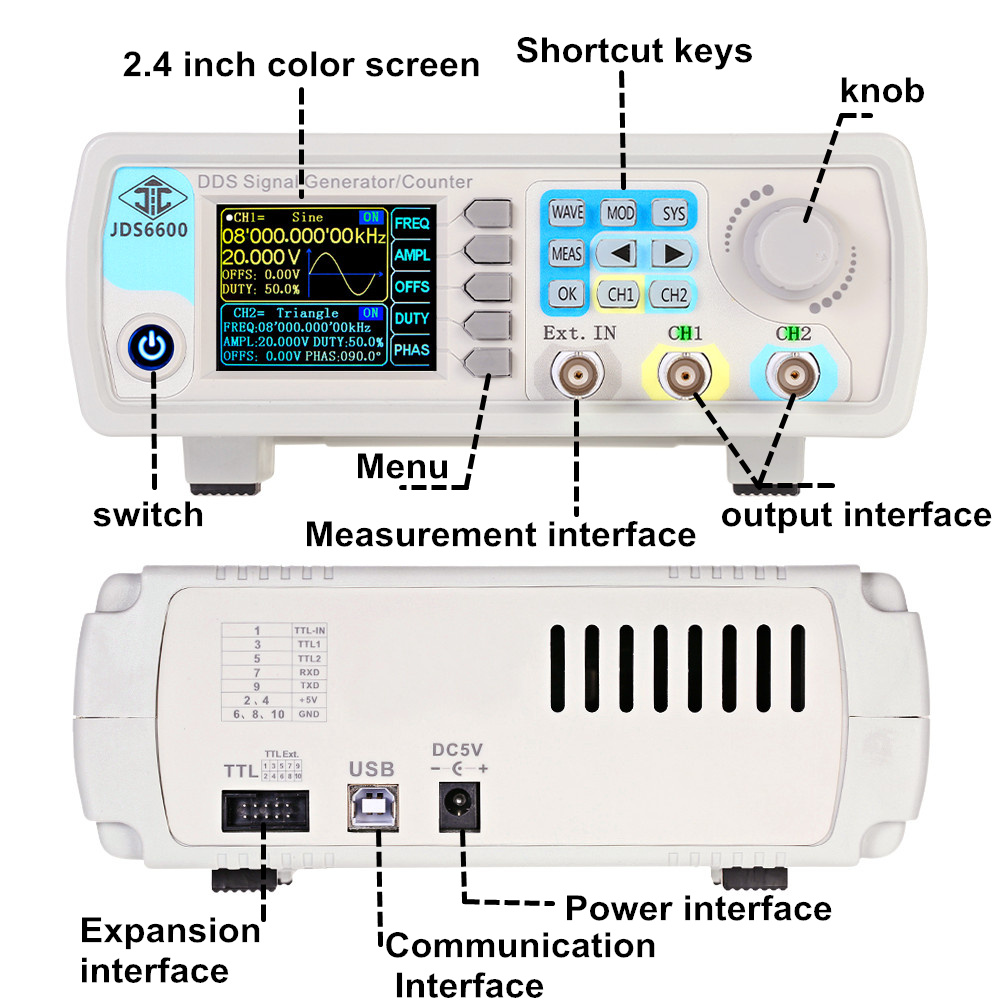 Gerador de Sinal DDS YAO JDS66 - Dual Channel Arbitrary Waveform Function Generator 60Mhz avaliação e preço